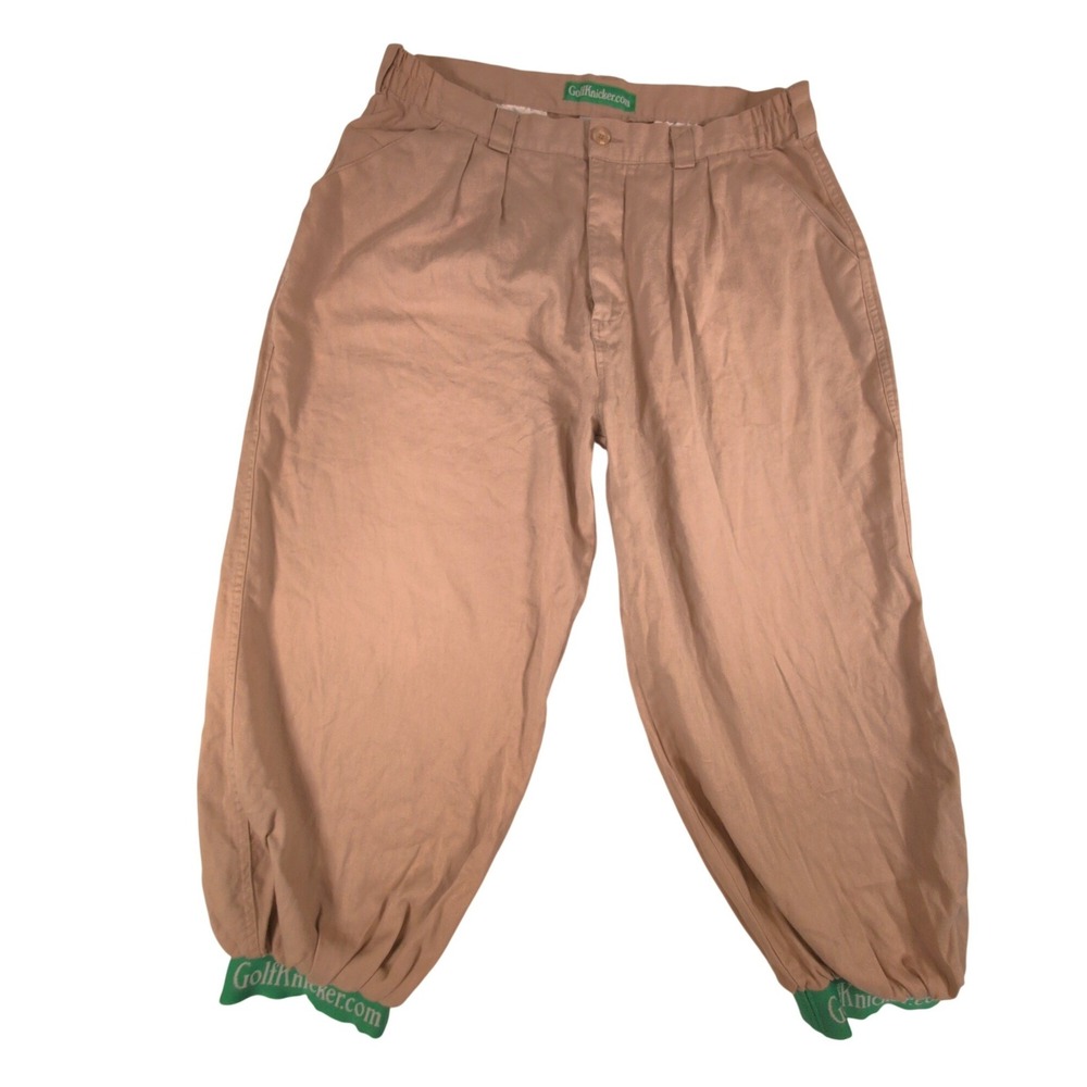 Golf Knicker Co Pinehurst Khaki Linen Blend Golf Knickers Mens 36 Plus Fours